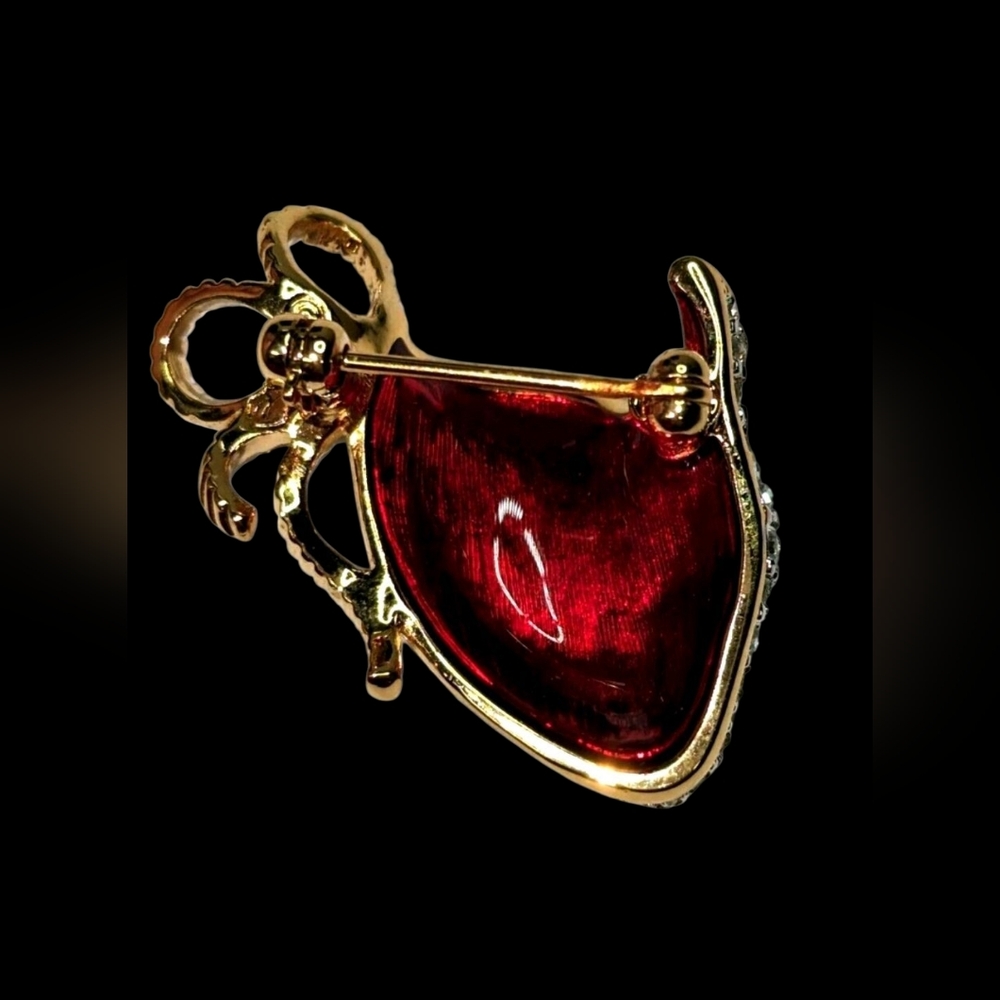 Swarovski Crystal Vintage Masquerade Mask Brooch - Picture 5 of 8